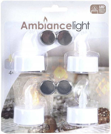 ArteLibre Decorative Lamp Tealight White 4pcs