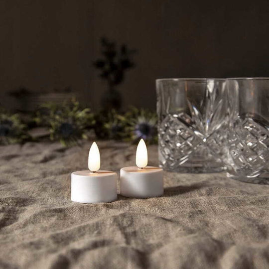 ArteLibre Decorative Lamp Tealight White 4pcs
