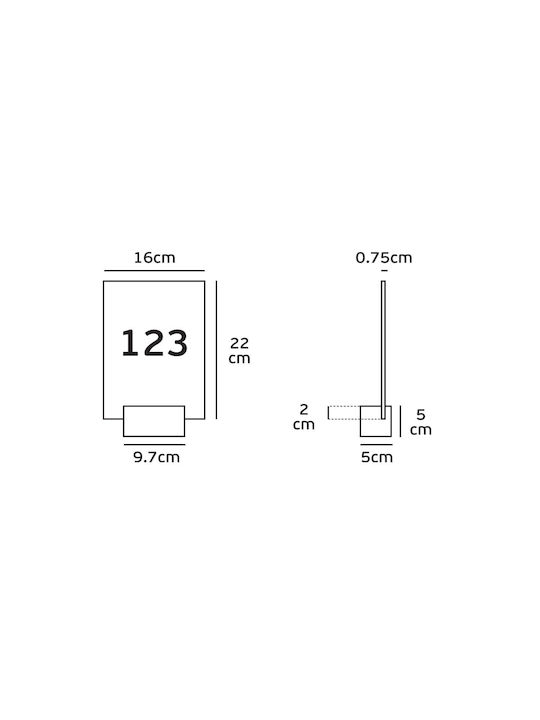 VK Lighting Διακοσμητικό Φωτιστικό LED Θερμό Λευκό 3000K 16x22εκ.
