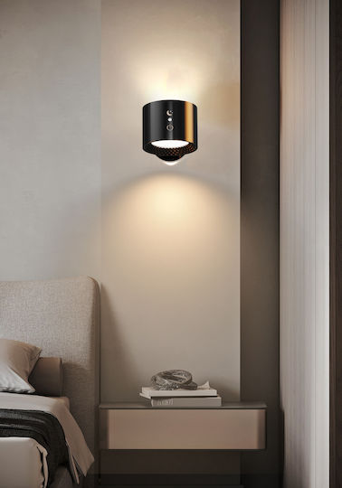 Se Led 4 Mizu Black Wall Battery Led Lamp Recharcheable 8x4,5cm 3,5w 2000mah 3cct Charging Time