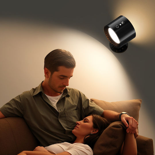 Se Led 4 Mizu Black Wall Battery Led Lamp Recharcheable 8x4,5cm 3,5w 2000mah 3cct Charging Time