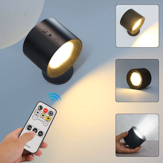 Se Led 4 Mizu Black Wall Battery Led Lamp Recharcheable 8x4,5cm 3,5w 2000mah 3cct Charging Time