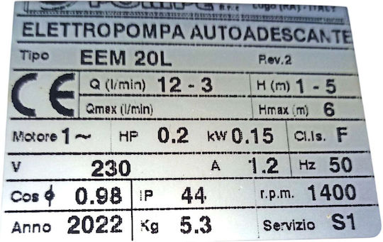 Tellarini EEM 20L Pompa De Transfer