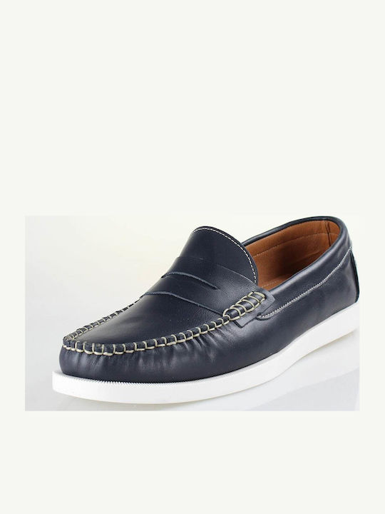 302 Δερμάτινα Ανδρικά Loafers σε Μπλε Χρώμα