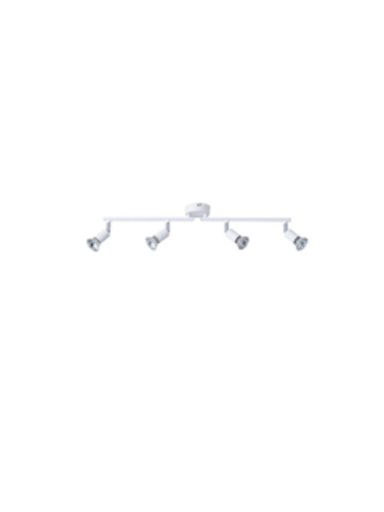 Eurolamp Vorras Spot with 4 Lights and with Socket GU10 in White Color