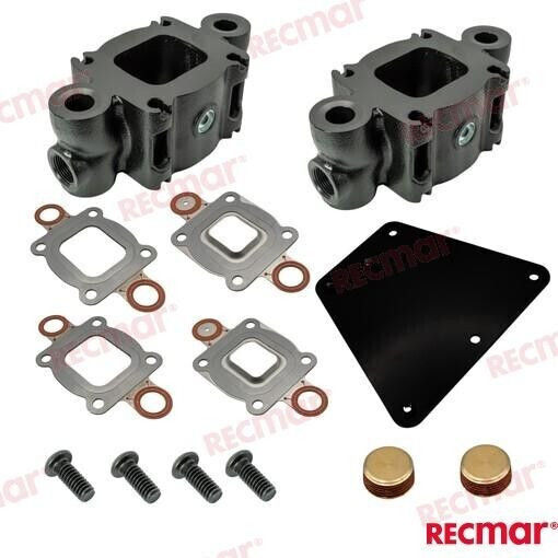 Recmar Bootsmotorteile Erweiterungssatz für Auspuffkrümmer Mercruiser V6/v8 Mpi 864929a3