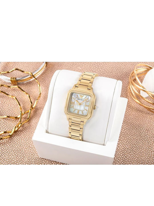 Emporio Armani Women's Battery Watch with Gold Metal Bracelet
