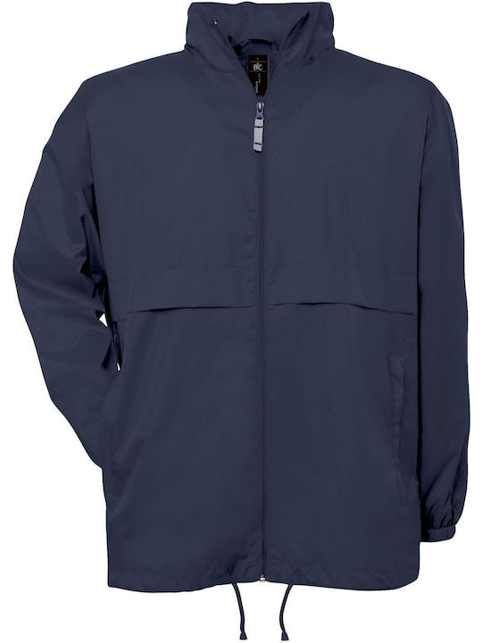 Herren Winddichte Jacke Marineblau