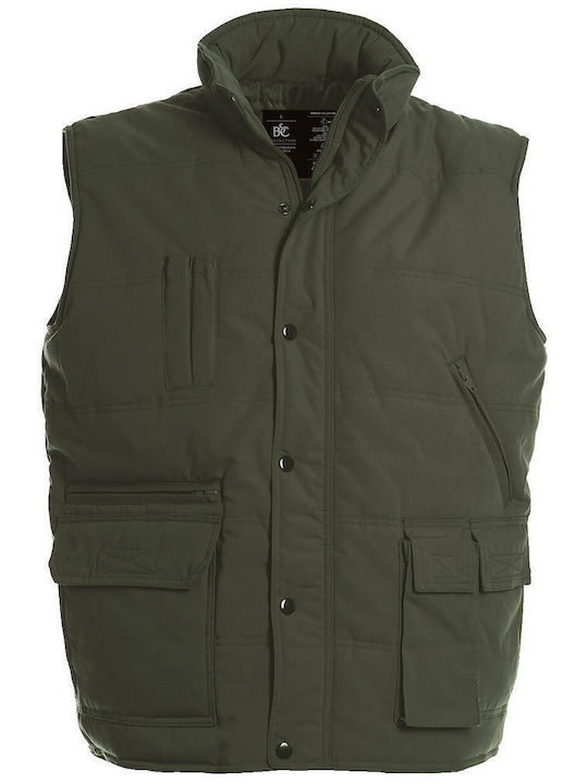 Ärmelloses Wasserdicht und Winddicht Herren Jacken Olive