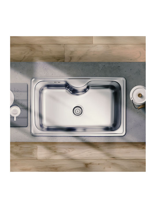 Fortinox Arena 22080 108-22080-110 22080-110 Drop-In Spüle Inox Satiniert B80xT50cm Silber