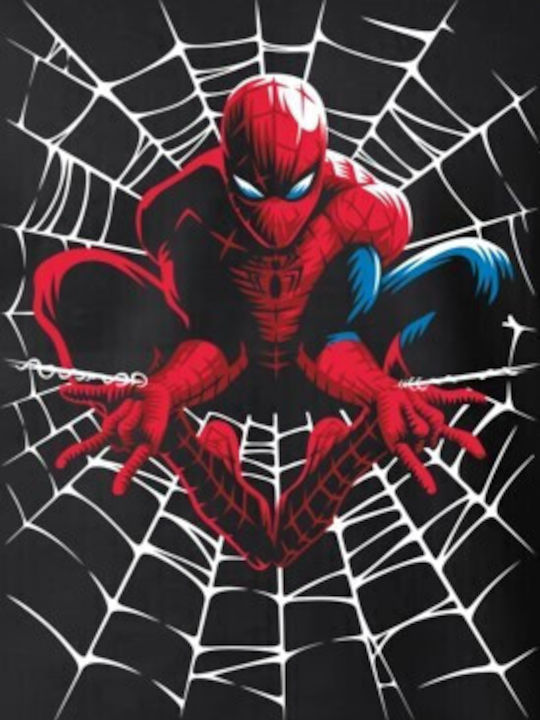 Crewneck Spider-Man Dynamic Web-Design Pose Pop Culture Black Printed Blouse