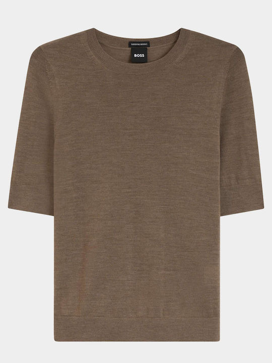 Pulover de damă din lână Light Brown