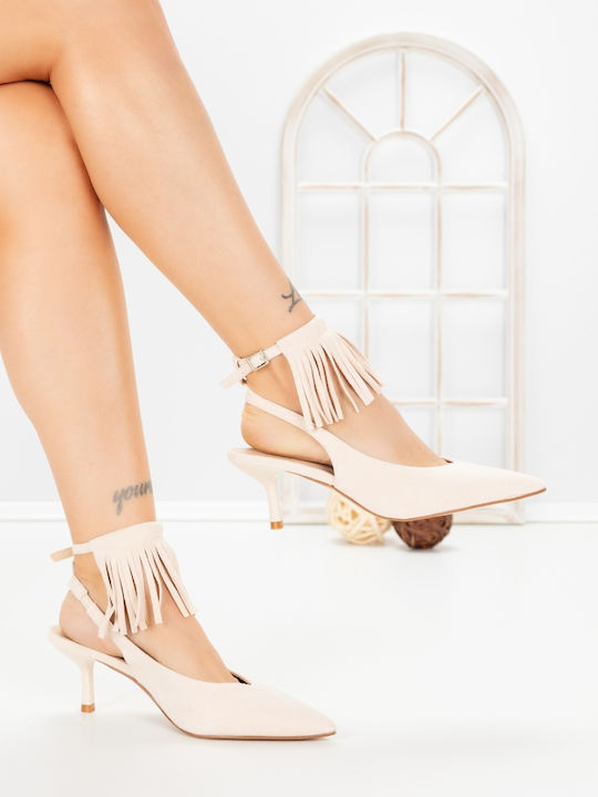 Pumps Mit Mittelhohem Beigem Absatz