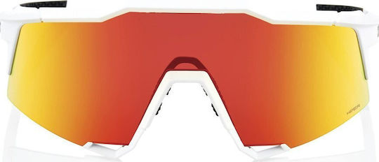 100% Cycling Glasses with White Frame & Mirror Lenses