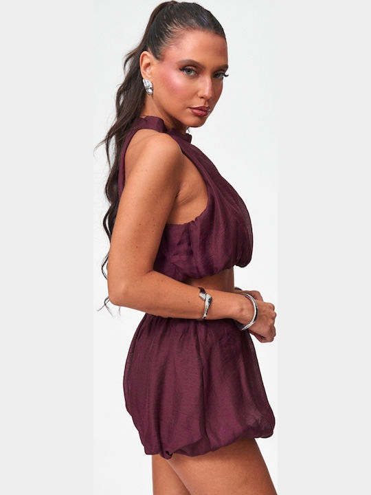 Women's Set with Burgundy Shorts