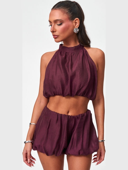 Women's Set with Burgundy Shorts