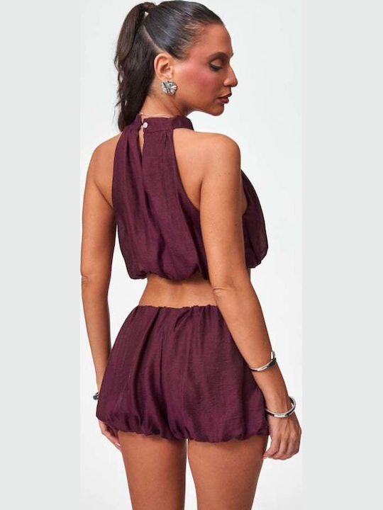Women's Set with Burgundy Shorts