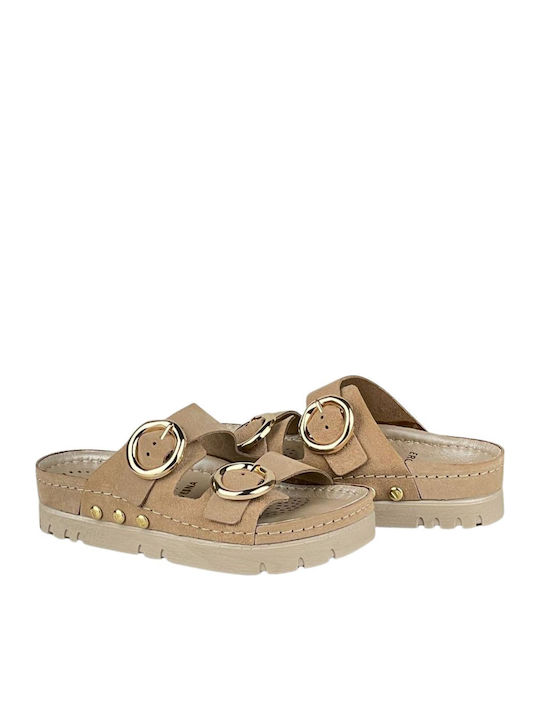 Damen Anatomische Beigen Flatforms Sandalen