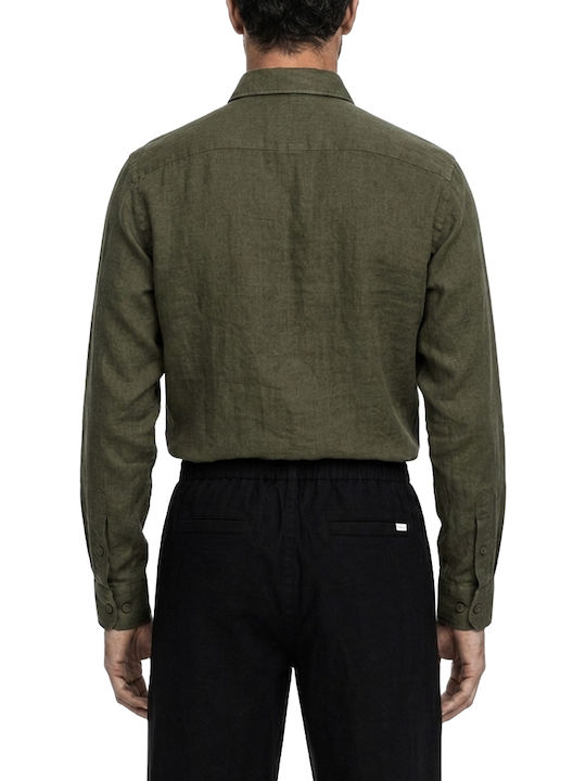 Warren Webber Leinen Herrenhemd Khaki Warren Webber Leinen Herrenhemd Khaki