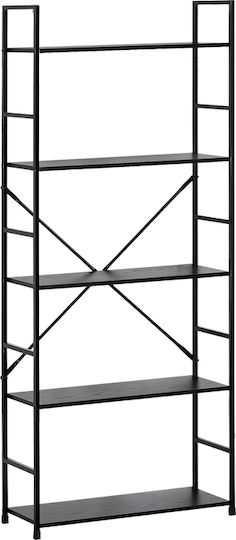 Bibliothek Manlo Schwarz 58.6x23.5x144cm