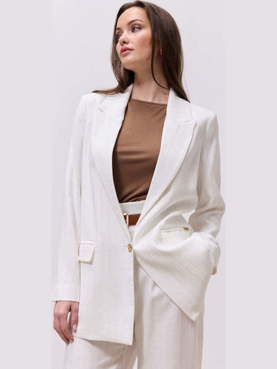 Enzzo Women's Blazer Ecru
