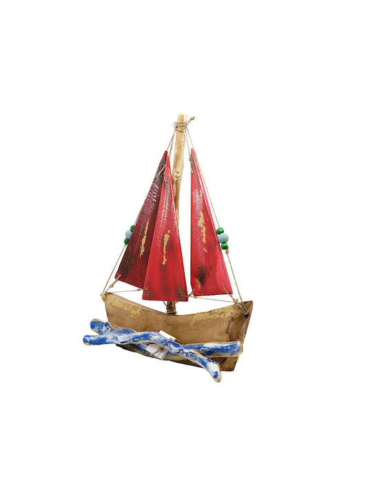 Piteros Ship Wooden Olive 3 Colored Wooden Canvas Leaves of Gold A10 Red 40x40x6/1500g