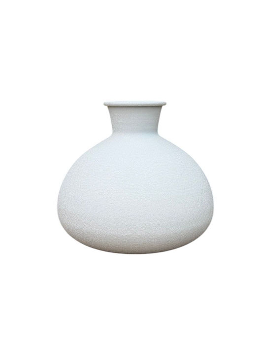 Decorative Metallic Beige Vase 16xH17cm