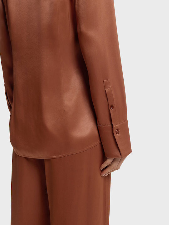 Μακρυμάνικο Γυναικείο Πουκάμισο Copper Brown