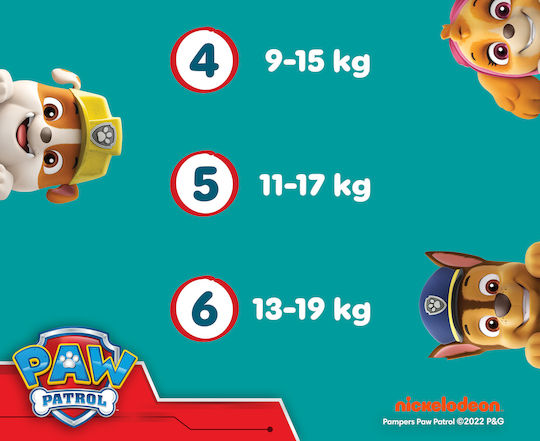 Pampers Πάνες Βρακάκι Paw Patrol No. 4 για 9-15kg 72τμχ