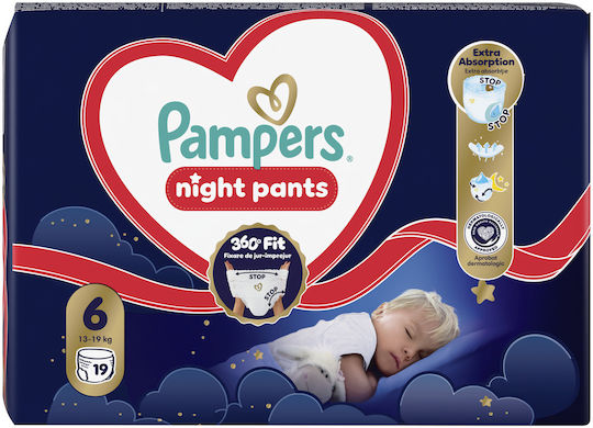 Pampers Πάνες Βρακάκι Night Pants No. 6 για 15+kg 19τμχ