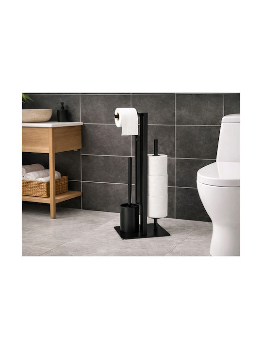 Verk Group Δαπέδου Χαρτοθήκη Μεταλλική Μαύρη 5907451379905