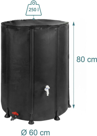 Relaxdays Rezervor de Apă / De Motorină Din Plastic Cilindric Vertical 250lt Negru