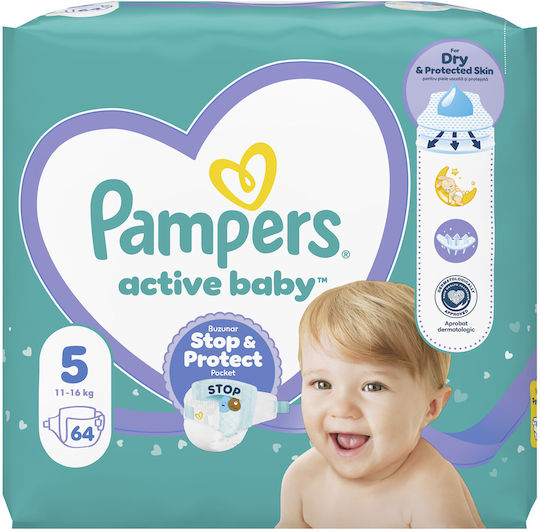 Pampers Tape Diapers Active Baby No. 5 for 11-16kg 64pcs