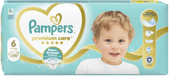 Pampers Tape Diapers Premium Care No. 6 for 13-18kg 50pcs