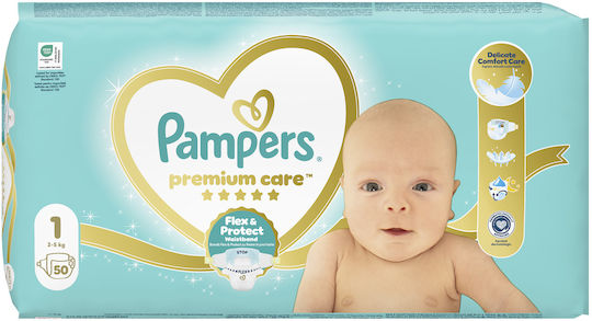 Pampers Tape Diapers Premium Care No. 1 for 2-5kg 50pcs