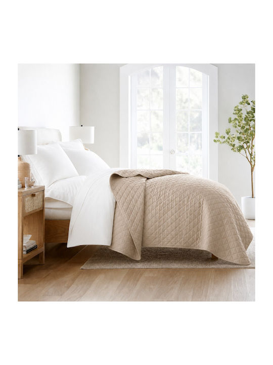 Astron Italy Cuvertură Pat Single Bumbac Bej 160x240cm