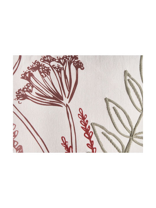 Beliani Μαξιλάρι Καναπέ από 100% Βαμβάκι White Floral Pattern 45x45εκ.
