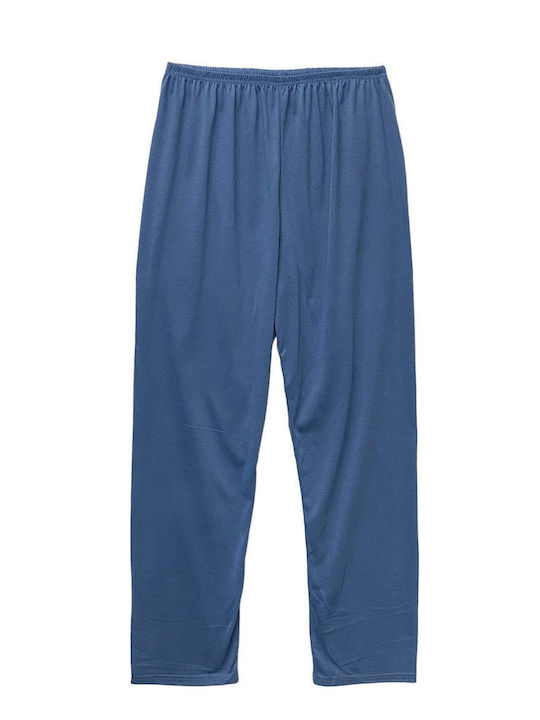 Ansin Sommer Herrenpyjama Baumwollene Blauer