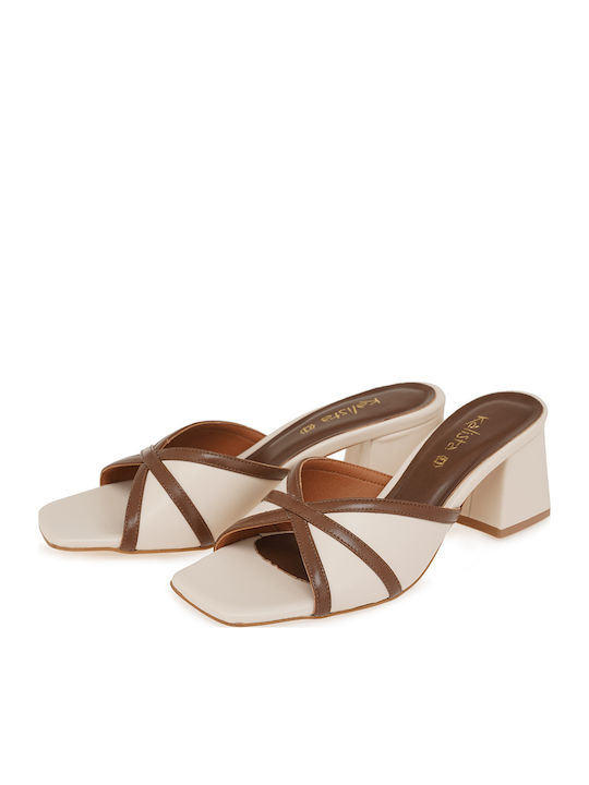 Damen Sandalen Leder Beige
