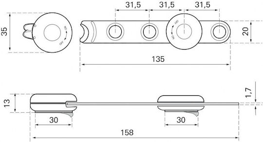 Thirard Cabinet & Drawer Lock Made of Plastic in Pink Colour 4.2x16.5x1.6cm
