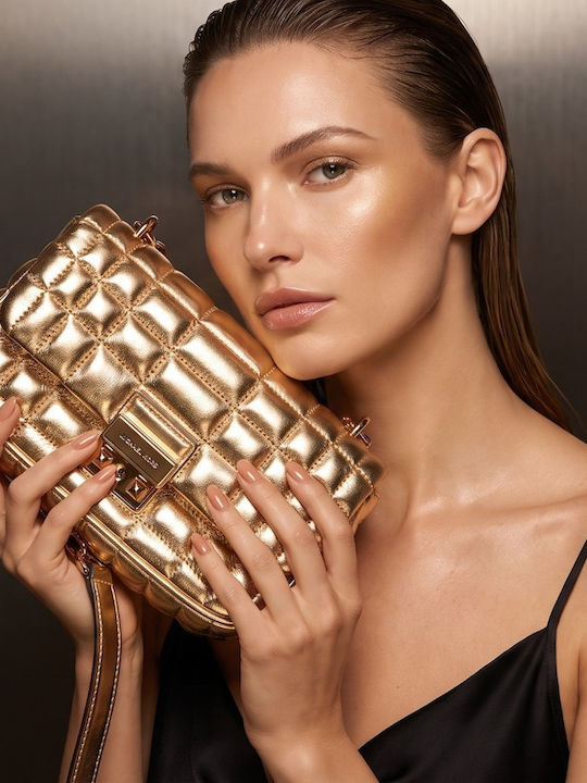 Michael Michael Leder Damen Schultertasche Gold