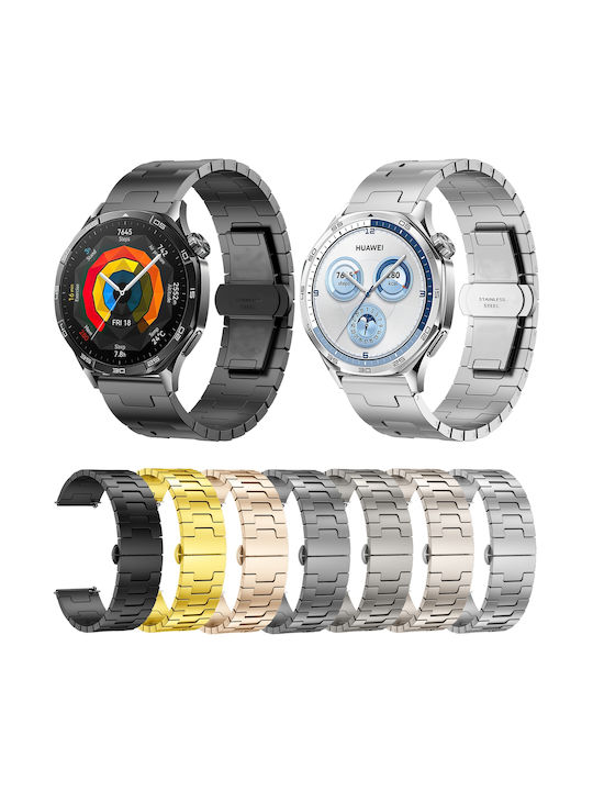 Huawei GT4 46mm GT5 46mm GT5 Pro 22mm Форма H Ключалка Пеперуда Неръждаема Стомана Сребрист