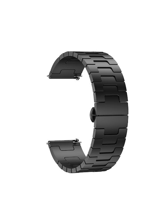 Huawei GT4 46mm GT5 46mm GT5 Pro 22mm H Shape Butterfly Clasp Stainless Steel Black
