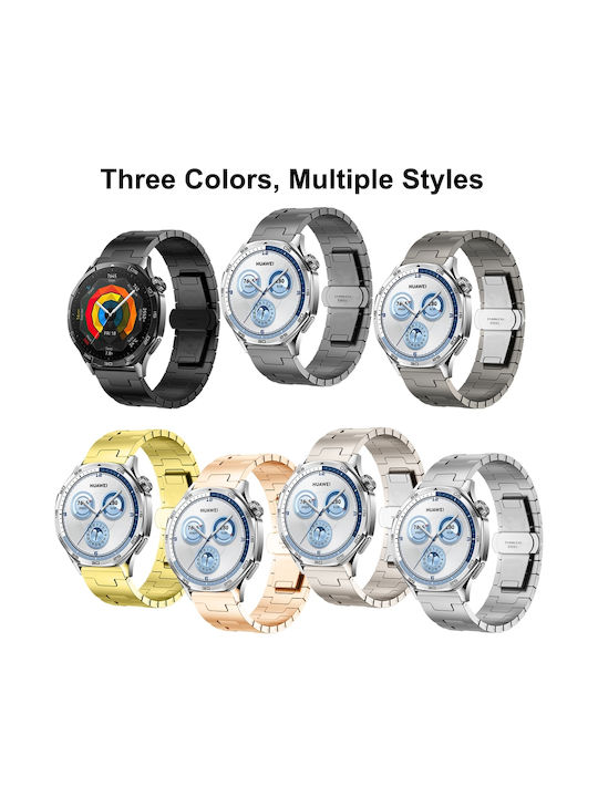 Huawei GT4 46mm GT5 46mm GT5 Pro 22mm H Shape Butterfly Clasp Stainless Steel Gold