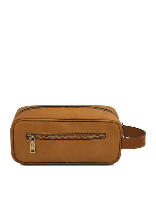 Leather Toiletry Bag Harvey Natural