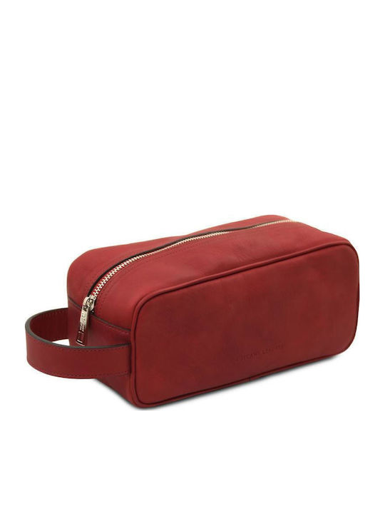 Leather Toiletry Bag Harvey Red