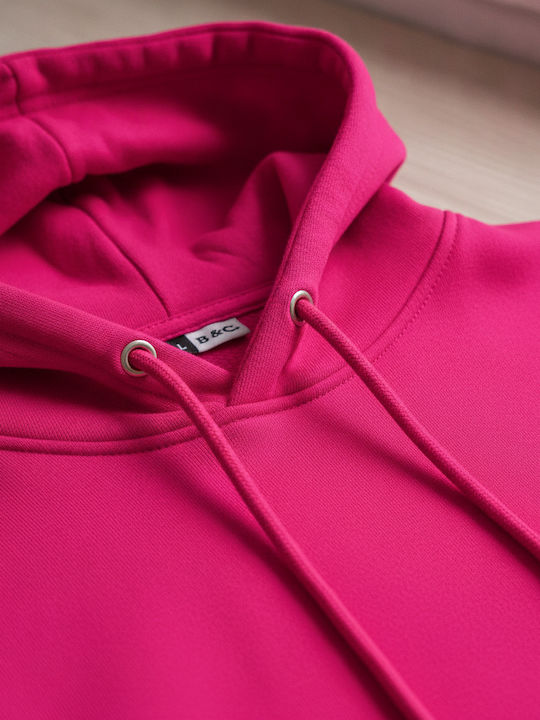 B&C Organisches Männer Werbebekleidung Langärmeliges Sweatshirt Magenta Pink