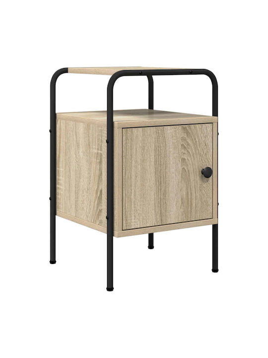 Nachttisch Holz mit Metallfüßen Beige 35x36.5x56cm
