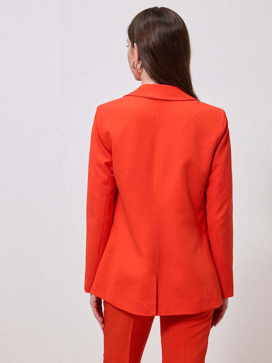 Enzzo Damen Tailliertes Blazer Tomato