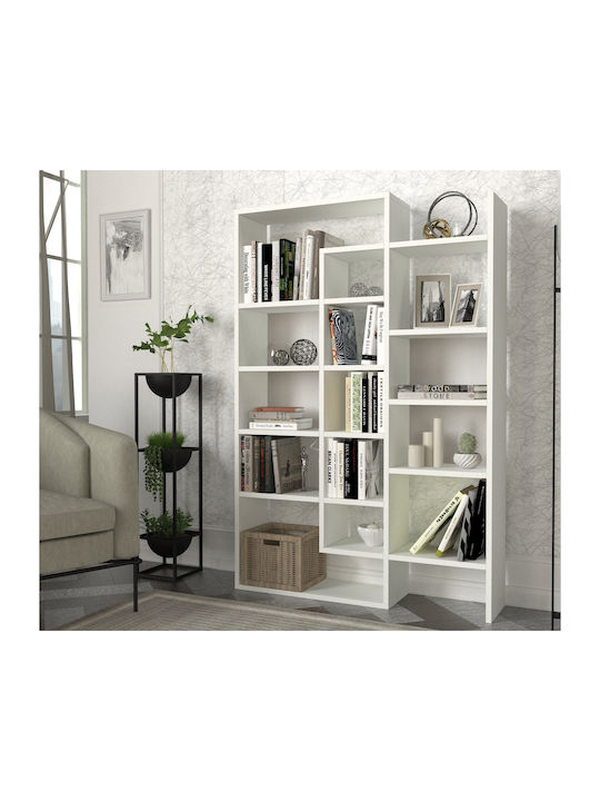 Bibliotecă Geo Whitespace Alb 94.2x22x139.5 cm